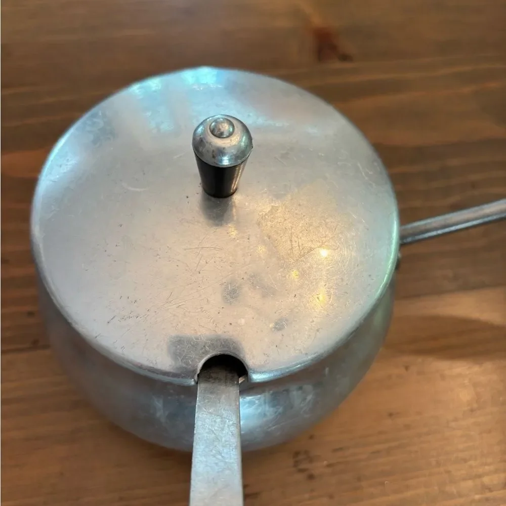 VINTAGE 1960S PURALUM ALUMINUM FONDUE POT GRAVY MILK WARMER MELT CHOCOLATE LADLE